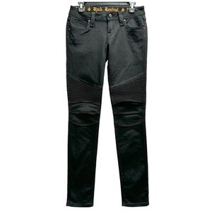 Rock Revival Black Skinny Jeans with Distressed Knees